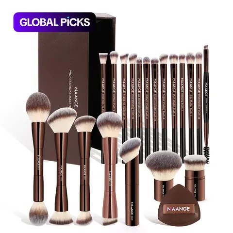 MAANGE Makeup Brush & Puff Set with Storage Box, 20pcs Makeup Brushes, 1 Puff & 1 Brush Storage Case, Professional Makeup Brush Kit for Women, Makeup Brush Kit, Cosmetic Brushes, Beauty Brushes, Makeup Tool #GLOBAL PICKS