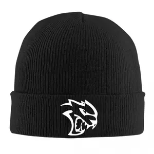 Hellcat SRT Racing Car Logo Beanie - Cap with White Design, Classic Style, Suitable for Streetwear