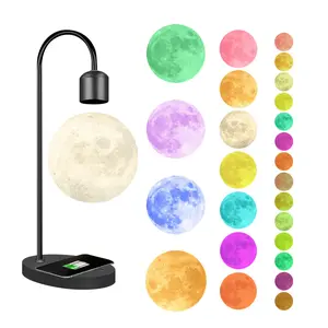 Premium Black Magnetic Levitation Moon Lamp - 3D Printed, Super Color Temperature, Large Moon Shape Space Theme Night Light, Elegant Home & Festive Decoration Ornament Module