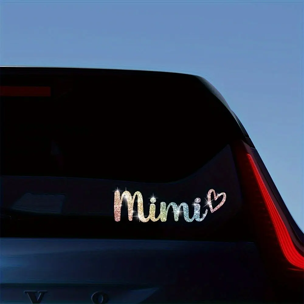 Mimi love car sticker shiny sandblasting reflective stickers car decoration sticker