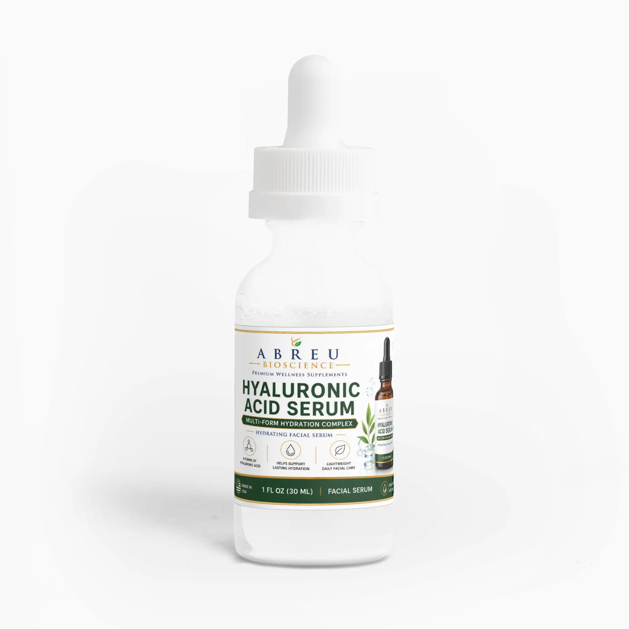 Abreu BioScience Multiple HA Hyaluronic Acid Serum (30ml) - Skin Repair, Hydration Boost, All Skin Types Facial Skincare Essence