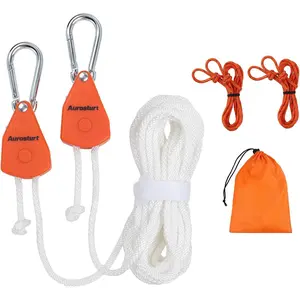 Retractable Clothesline Indoor Outdoor Portable Travel 19FT Heavy Duty Laundry Drying Line with Ratchet Pulley Carabiners for Camping Cruise Backyard Balcony Dormitory