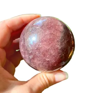 Natural Strawberry Quartz Crystal Sphere beauty pink crystal