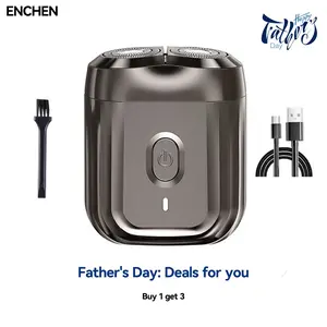 Enchen Electric shaver Portable Razor Small Electric Razor Set Outdoor Fun Shaver Machine Twin Shaver Men Black Upgraded