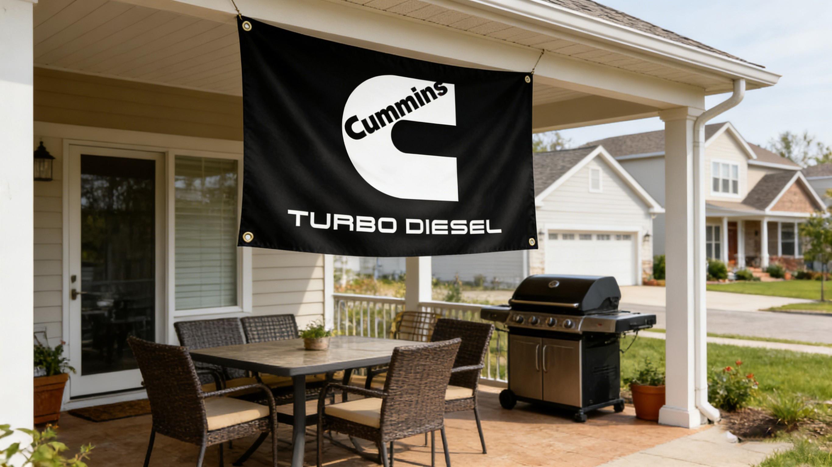 Flag for Cummins 3x5Ft Room Wall Hanging Large Tapestry Suitable for Indoor Outdoor Garage Man Cave Dorm Bedroom Decor Banner with 4 Brass Gromments