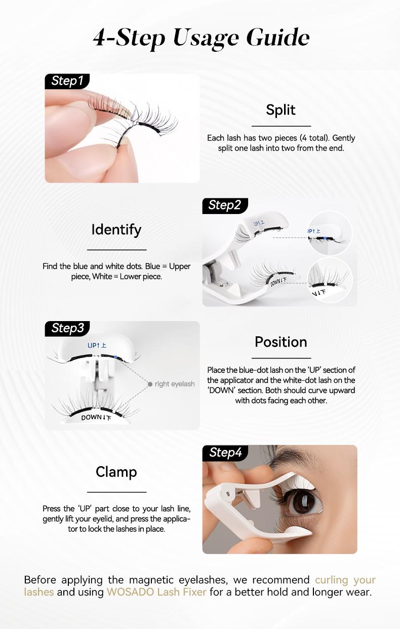 Wosado Soft Magnetic Eyelashes All-in-One Box, Reusable, Glue-Free, Waterproof, Lightweight, Natural Style Makeup Cosmetic Wosado Soft Magnetic Eyelashes All-in-One Box, Reusable, Glue-Free, Waterproof, Lightweight, Natural Style Makeup Cosmetic