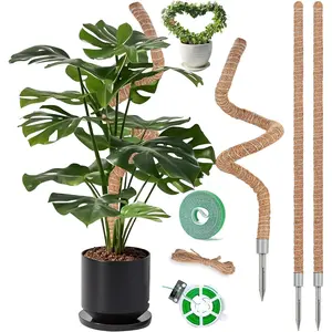 3 Pack Moss Pole, 48 Inch Monstera  Support, Moss Poles for Climbing Indoor , Bendable Coco Coir  Support Stakes for Potted , Pothos, Philodendron
