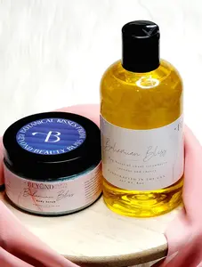 Beyond Beauty Bliss Bohemian Body Oil & Body Scrub Set - Original Formula for Hydrating & Softening Skin with Argan, Cocoa, & Coconut Oils for Silky Smooth Skin