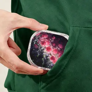 Neon Red Rose Print Portable Tea Bag Storage Box, Compact Travel Tea Bag Container, Easy to Put in Handbag, Dustproof Moisture-Proof Sorting Box