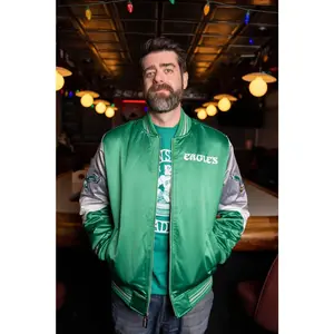 Philadelphia Eagles Heavyweight Kelly Green Satin Jacket