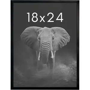 18x24 Poster Frame with Polished Plexiglass - Soho Collection - Gallery Style Deep Molding Picture Frames for Wall Display - Black