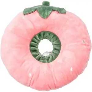 Adjustable Cat Recovery Collar Soft,Cute Pet E-Collar Neck Cone After Surgery Wound Healing Protective Cone Fit for Kitties, Small Dogs(ELC05-strawberry-m)