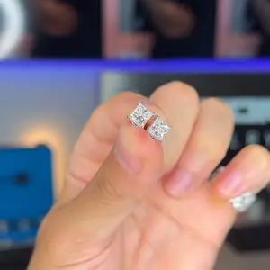 Square Moissanite Earrings 1ct