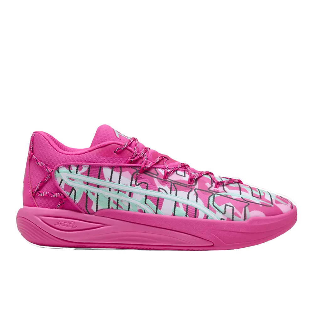 PUMA Womens Stewie 4 Timeless Basketball Sneakers Shoes - Green, Pink