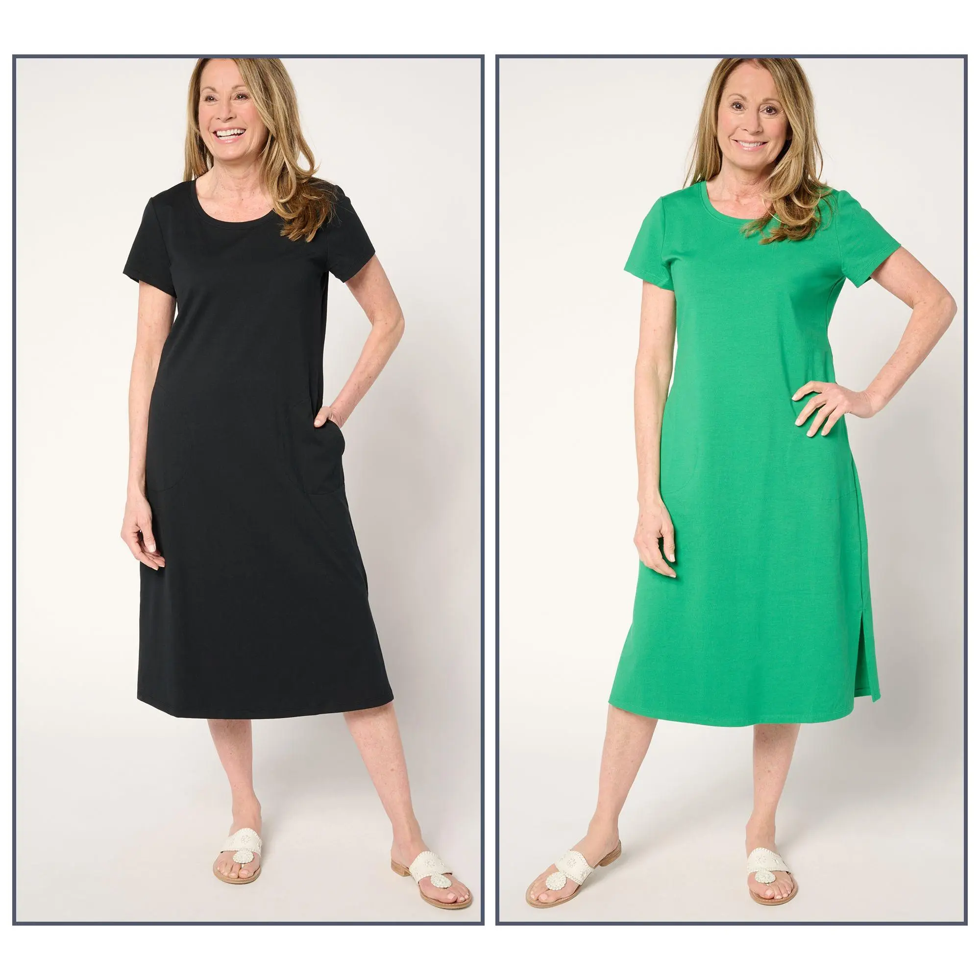 Denim & Co. Essentials Regular Perfect Jersey 2-Pack Dresses