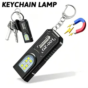 LUCKY STATR-Multifunctional Keychain High Lumens Flashlight USB Rechargeable Mini Torch with COB Work Light, Camping Pocket Lamp, Portable LED Keyring Lantern, High Lumen Flashlights