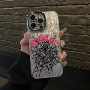 Black spider web pattern, phone case for iPhone16promax, 16 15pro 14PLUS 13 12Pro 11 Pro Max X XSMAX shockproof full camera protection durable slim silicone case phone case
