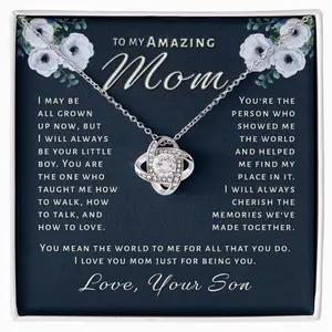 Gift for Mom From Son - Always Be Your Boy Love Knot Necklace 3IX