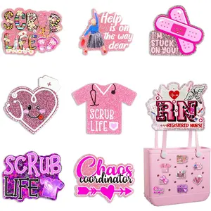 Nurse Life Charms for Bogg Bag - 8 Pcs Set Bling Acrylic Accessories Compatible with Simply Southern Beach Tote, Graduate Gift for Nursing Students