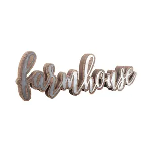 Galvanized Wooden Farmhouse Lettering Tabletop Sign