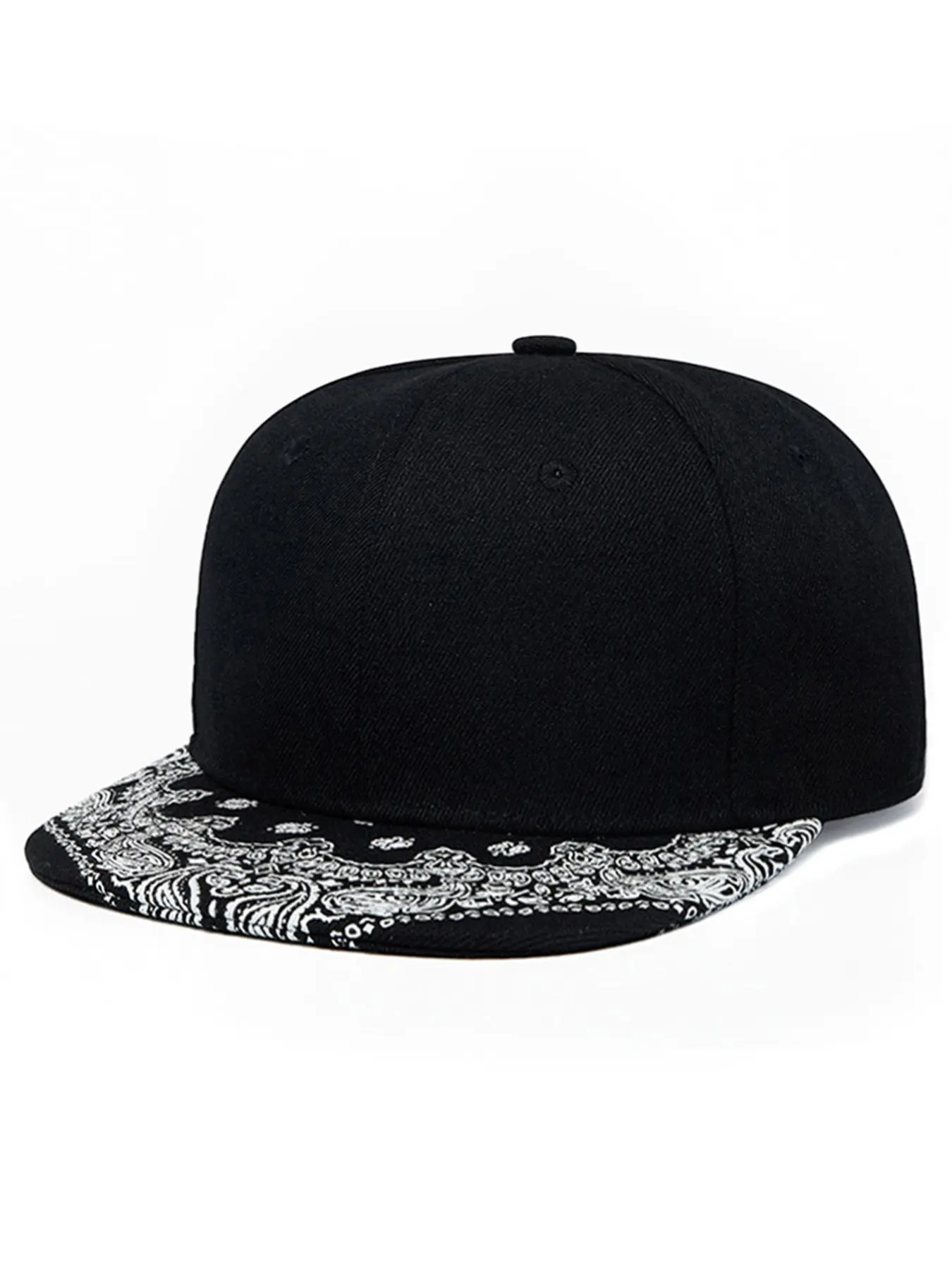 2026 New Personalized and Creative Flat Edge Hat Paisley Printed Hat Eaves Hip Hop Hat Street Fashion Skateboarding Hat Outdoor Sports Sunshade Hat Daily Commuter Decorative Hat Male Female Same Style Casual Baseball Hat Flat Bill Cap Casual Baseball Cap