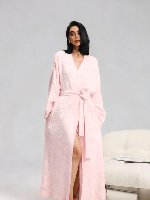【COZY Soft Plush Feel】Women's Double-Sided Fleece Robe｜Thickened Long Plush Loungewear｜Warm Flannel Pajamas for Fall & Winter｜Soft, Cozy, and Wearable Indoors & Outdoors