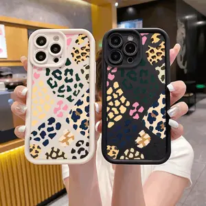 Stylish Geometric Leopard Print Phone cases Case Compatible with For iPhone 17 Pro Max 16 16e 15 14 Plus 13 12 Mini 11 Air X XS Pattern TPU Lens Protection Durable Soft Cover Gift 2D printing