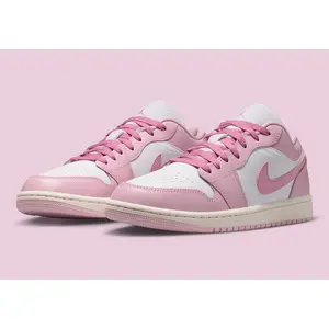 Women's Air Jordan 1 Low "Iced Carmine" Pink DC0774-607 Fashion Athletic Sneaker Spring Shoes