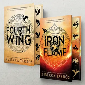 The Empyrean Series, 2 Book Deluxe Set: Fourth Wing & Iron Flame by Rebecca Yarros (2 Hardcovers, Wing and Claw Collection) by Rebecca Yarros| Fantasy Romance | Special Edition Prints | Epic
