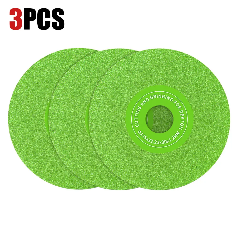 LOZLIN 3PCS 4.5" Diamond Saw Blade Grinding Discs for Tile, Marble, Ceramics Cutting, Chamfering & Grinding, 22.23 Aperture Angle Grinder Power Tool Accessories,father'sdaygifts
