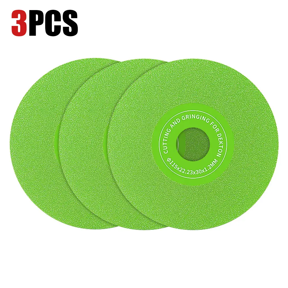 LOZLIN 3pcs 115mm Abrasive Kit Set 22.23Diameter Hole Rock Plate Flat Grinding Disc for Cutting Chamfering & Polishing Tiles Marble Ceramics
