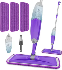 Spray Mops for Floor Cleaning: Wet Mop for Hardwood Tile Wood Laminate Vinyl - 3 Washable Microfiber Pads for Swiffer Powermop - Absorbs Pet Hair Dust