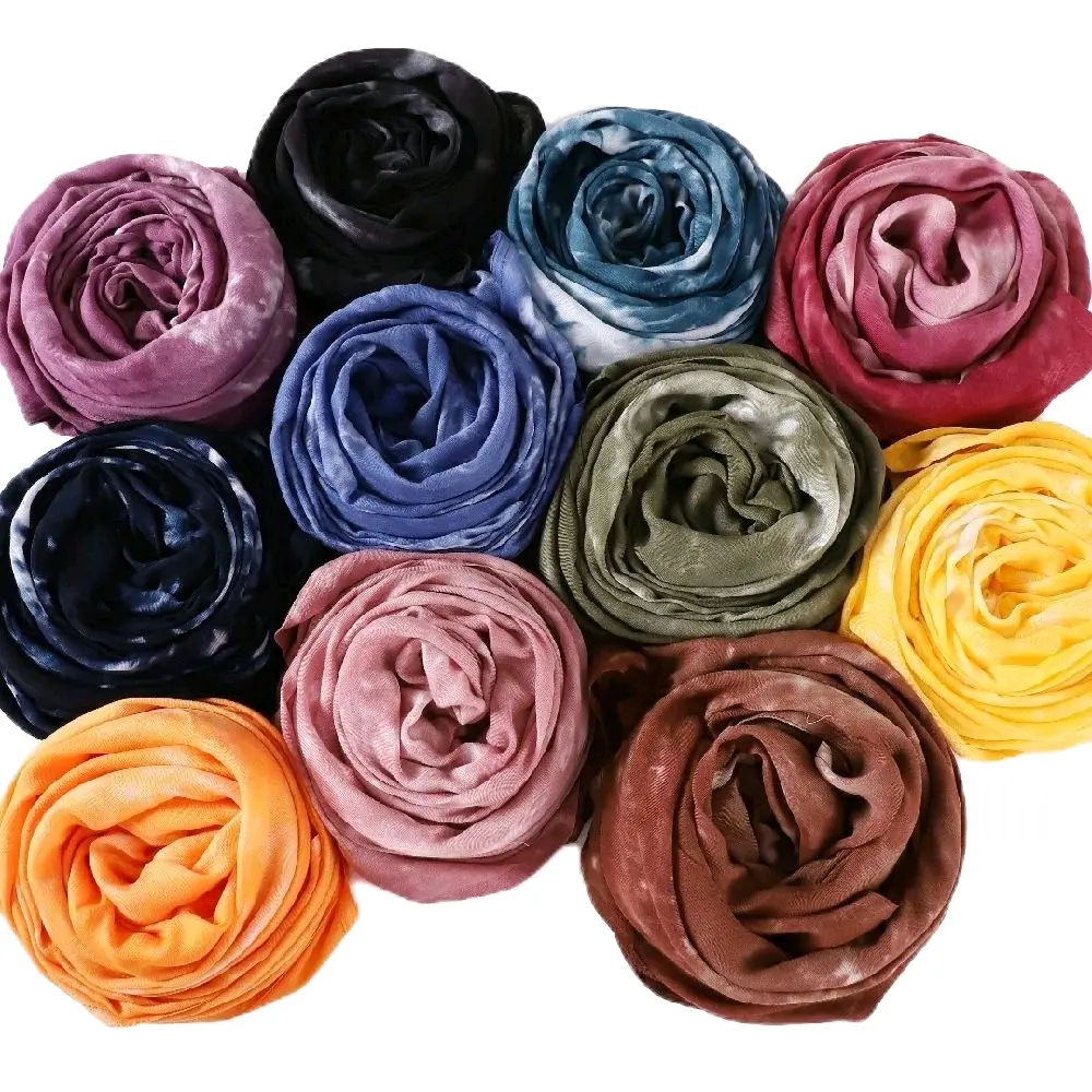 Women's New Style Muslim Headscarf Cover - Modesty Kerudung, Hijab Kaos Kekinian, Jilbab Bahan Kaos Instan - Stylish Tie-Dye Design #3, Versatile Accessory for Casual & Formal Outfits
