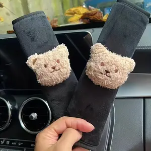 Cute Bear Design Car Seat Belt Cover, Soft Car Seat Belt Protector, Car Interior Decoration Accessories for Women & Girls, Boujee Car Accessories, Girly Car Accessories