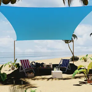 Triangle & Rectangle Sun Shade Sail Canopy Set, Triangle 8x10 FT Rectangle UV Block Outdoor Awning for Patio Deck Garden, Heavy Duty HDPE Waterproof