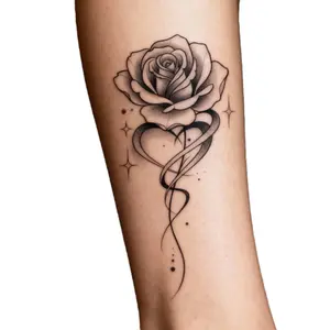 3D Rose Waterproof Temporary Tattoo Sticker, Sticker Tattoos Safe, non-toxic, painless magic tattoo lasting 7-15 days Suitable for hands and arms