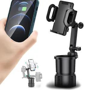 2026 Upgraded 3 in 1 Car Cup Holder Expander,Adjustable Base Long Arm Cup Holder Cradle, Folding Support Legs,Cup Phone Holder, Compatible with iPhone 17/16 / 15/14 / 13/12 Series, Secure Fit for Car or SUV