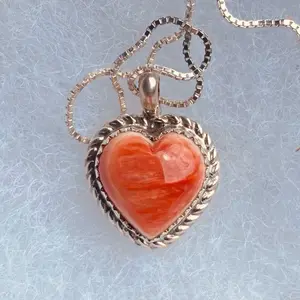 Spiny Oyster Heart Pendant- Sterling Silver