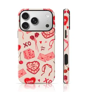 Sweet Cherry  Rose Lovecore Design Aesthetic Phone Case Double-Layer TPU Shockproof for iPhone 17 Pro Max/16 Pro Max /15Pro Max 15/14/13/12 & Samsung S26 /S25Ultra Gift for Friends or Family