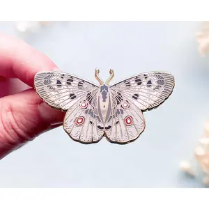 Mountain Apollo Butterfly (Parnassius apollo) Enamel Pin