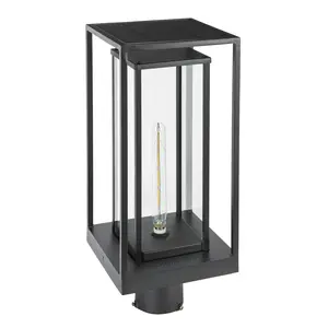 NovaEdge Solar Post Light – Edison-Style LED for 3-Inch Poles | Dusk-to-Dawn Outdoor Accent Light