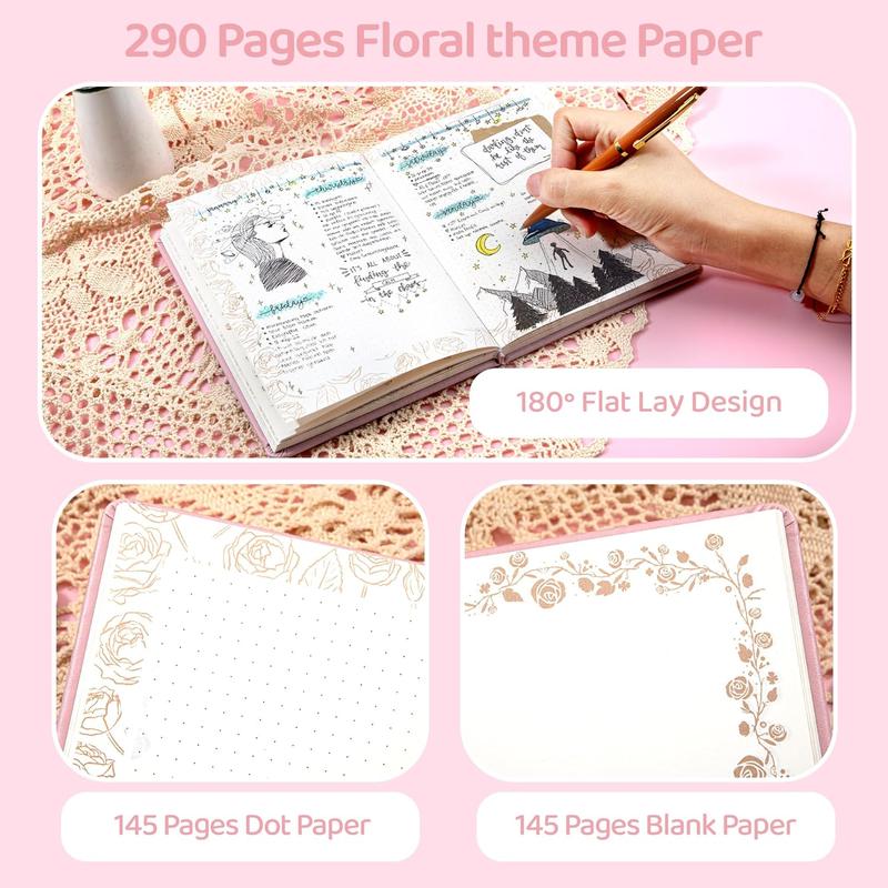 Valentine's Day Diary With Lock CAGIE A5 Vintage Lockable Refillable GIFT Box Leather Journal For Women & Men Writing Notebook For Office Travel Personal Use Green Yellow Pink Garden Ocean Adventure Series Lined Page Gift Bible Study College ruled