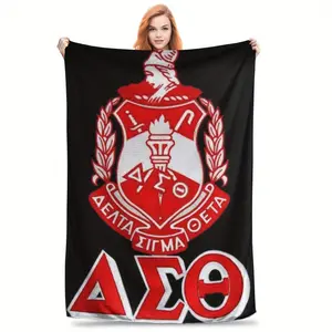 A Delta Sigma Theta girls' club themed blanket, soft, comfortable and durable, suitable for sofas, beds, offices, camping or travel supplies 60*50 blanket plushthin quilt holiday gift Intense Nacho Printed Flannel Blanket