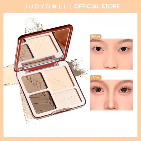 JUDYDOLL 2 in 1 Highlight & Contour Palette - Face Shaping, Long-Lasting, Multi-Use Makeup Palette, Face Bronzer, Cool Toned, Natural Matte Highlighter, Blendable, Buildable Contour, Back to School