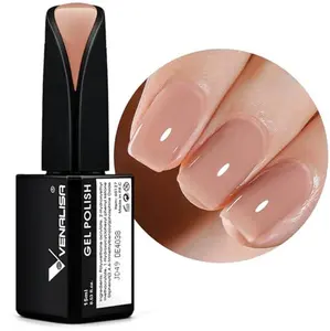 VENALISA 15ml Jelly Gel Nail , Neutral Jelly Nude Pink Gel Sheer Pink Translucent Color Soak Off UV Nail Gel Nail Art Starter Manicure Salon DIY at Home, 0.53 OZ