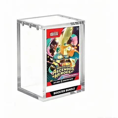 【Black Friday】5mm Thick Acrylic Display Case with Magnetic Closure, Dustproof Clear Card Storage Box, TCG Trading Card Protector, Collectible Card Accessory