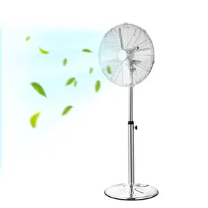 VEVOR 16" Industrial Pedestal Fan 3-Speed Oscillating Fan Height Adjustable Silver