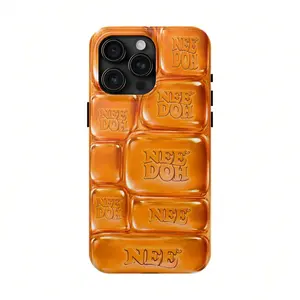 Bubble Style Printed 3D Effect Tough Phone Case, Cool Crush IceCube Phone Case, 3D Visual Printed Graphic Hard Phone Cover, Phone Accessories Fundas Squishy Phone Case Valentine's Day Gifts Summer Phone Case Clear Phone Case Cheetah Print Phone Case