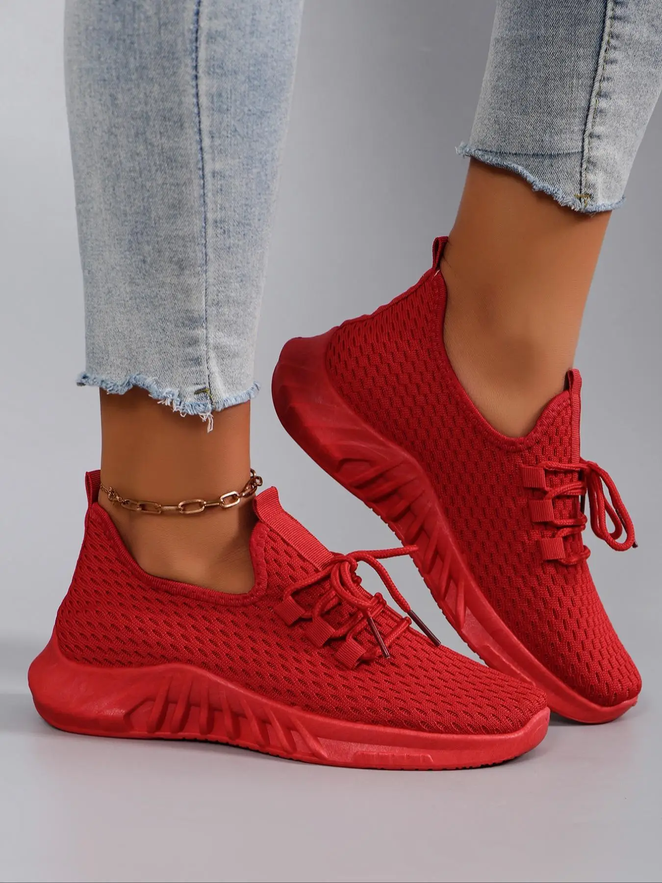 Women's Fashionable Lace Up Low Top Colorblock Sneakers, Casual Comfortable Breathable Sports Running Shoes for Women, All-match Basic Shoes for Daily