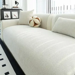 Solid Color Couch Cover, 1 Count Non-slip Sofa Slipcover, Decorative Dust Cover for Home Living Room, Sofa Protector for Pet, Home Decor, Dustproof Sofa Cover